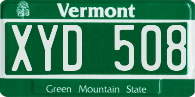 VT license plate XYD508