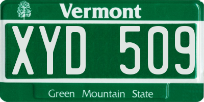 VT license plate XYD509