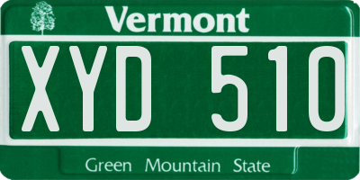 VT license plate XYD510