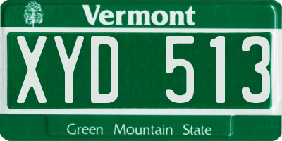 VT license plate XYD513