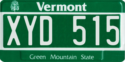 VT license plate XYD515
