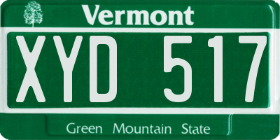 VT license plate XYD517