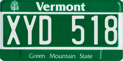 VT license plate XYD518