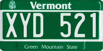 VT license plate XYD521