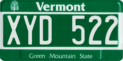VT license plate XYD522