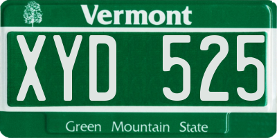 VT license plate XYD525