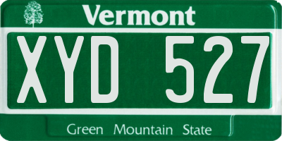 VT license plate XYD527