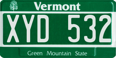 VT license plate XYD532