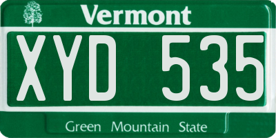 VT license plate XYD535