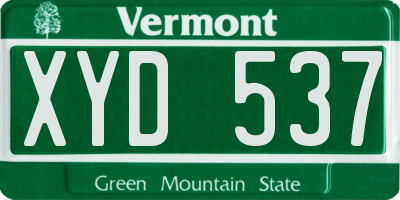 VT license plate XYD537