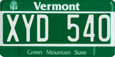VT license plate XYD540
