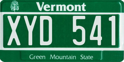 VT license plate XYD541