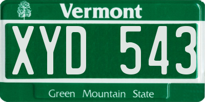 VT license plate XYD543