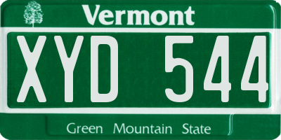 VT license plate XYD544