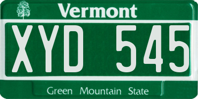VT license plate XYD545