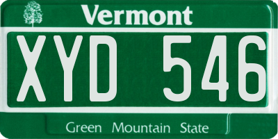VT license plate XYD546