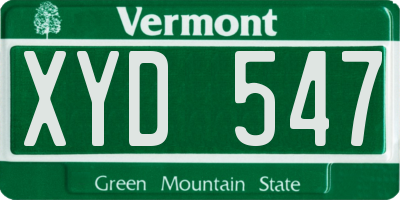VT license plate XYD547