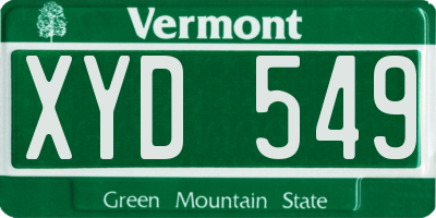 VT license plate XYD549