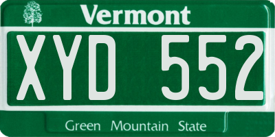 VT license plate XYD552