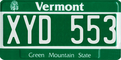 VT license plate XYD553
