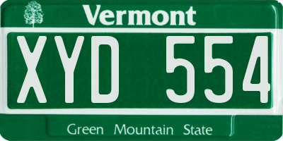 VT license plate XYD554