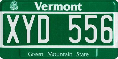 VT license plate XYD556