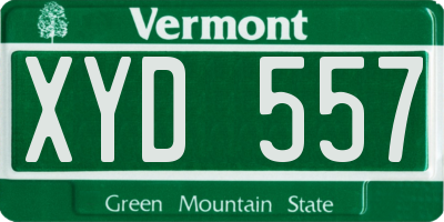 VT license plate XYD557