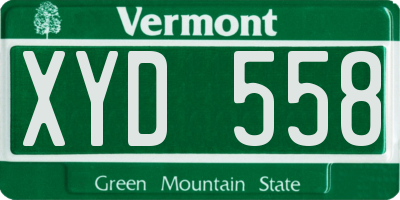 VT license plate XYD558
