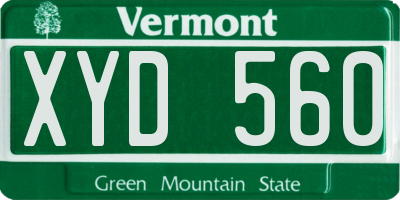VT license plate XYD560