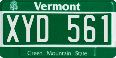 VT license plate XYD561