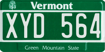 VT license plate XYD564
