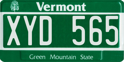 VT license plate XYD565