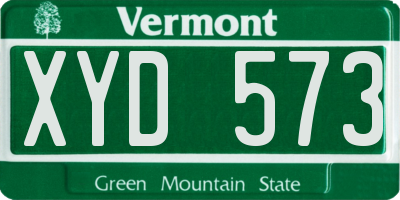 VT license plate XYD573