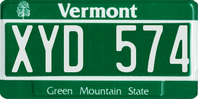 VT license plate XYD574