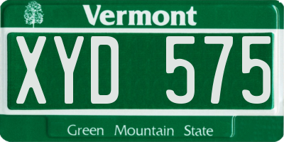 VT license plate XYD575