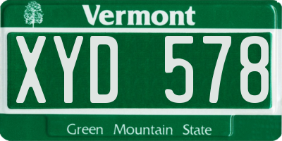 VT license plate XYD578