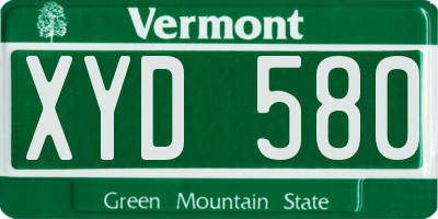 VT license plate XYD580