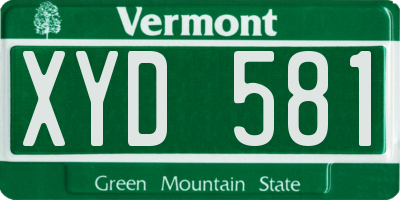 VT license plate XYD581