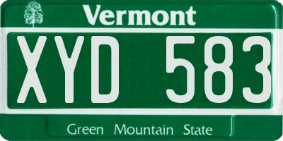 VT license plate XYD583