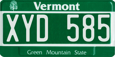 VT license plate XYD585