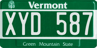 VT license plate XYD587