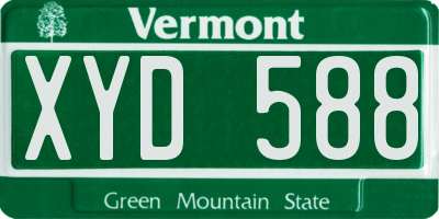 VT license plate XYD588