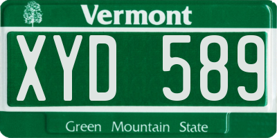 VT license plate XYD589