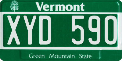 VT license plate XYD590