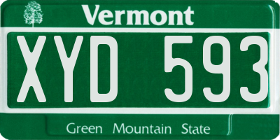 VT license plate XYD593