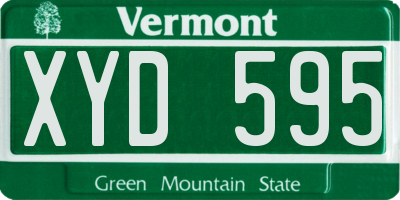 VT license plate XYD595