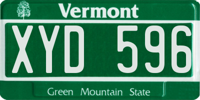 VT license plate XYD596
