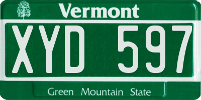 VT license plate XYD597