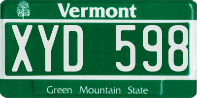 VT license plate XYD598