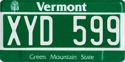 VT license plate XYD599
